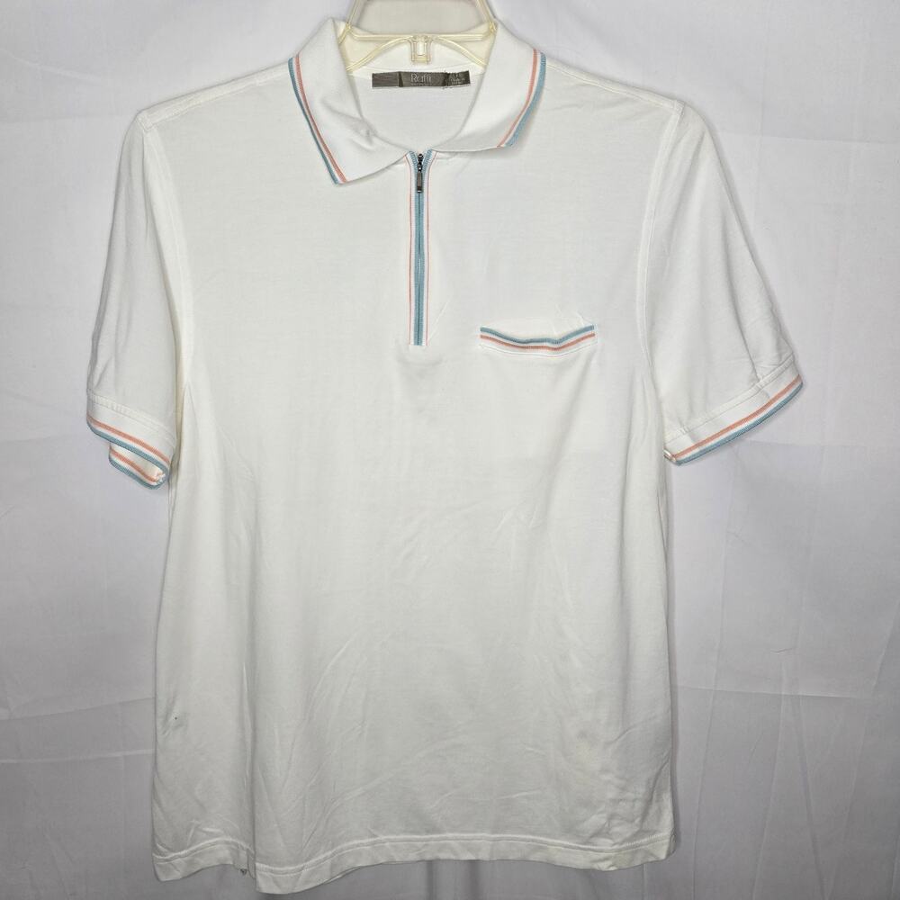 Raffi Linea Uomo 1/4 Zip Short Sleeve Polo Shirt Size Large